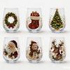 Christmas Stemless Wine Glasses Holiday Glassware Magical Christmas Glass Cup Christmas Glass Art Cup for Unique Christmas Gifts