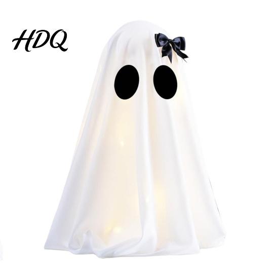 Decorazione Fantasma di Halloween da Esterno Luminosa con Cappello da Strega/Decorazione Fiocco Decorazione Spettrale da Appoggio