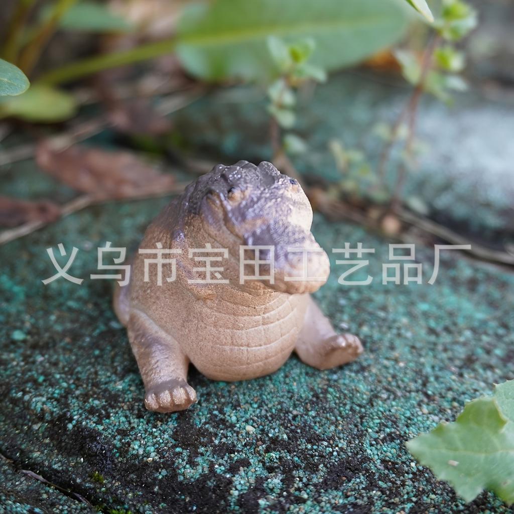 Little crocodile tea set decoration cute mini children's gift home desktop resin handicraft ornament