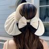 Sommer Zweifarbig Große Schleife Sonnenhut Modisch Süß Atmungsaktiv Leerer Oberteilhut Große Krempe Sonnenhut