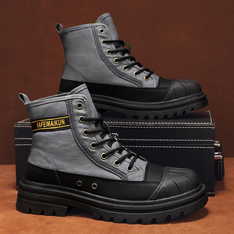 WinterBoots Men Casual High Top Shoes Sneakers Motorcycle Roman Ankle Boots Men British Style Outdoor Sneakers Punk Botas Hombre