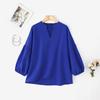 ZANZEA Women Casual V-Neck Solid Color Loose 3/4 Sleeve Blouse