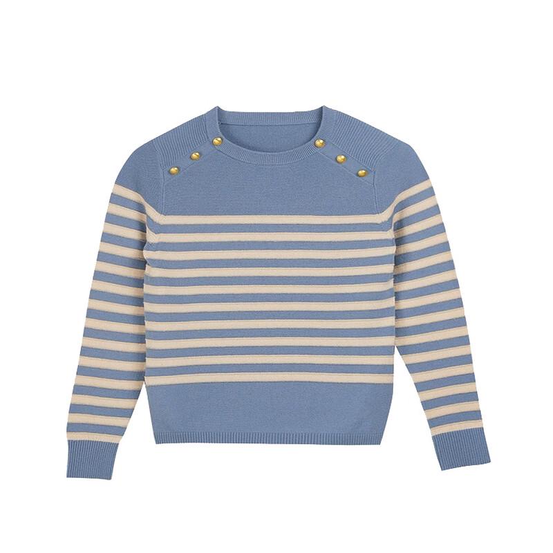 Women's Crew Neck Long Sleeve Wool Sweater 240G3D41