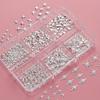 Set di Borchie per Nail Art a 6 Scomparti/Scatola, Borchie per Unghie Costellazione del Cielo Stellato, Decorazioni Metalliche Argentate per Unghie, Kit Charms per Manicure per Design Fai-da-te delle Unghie