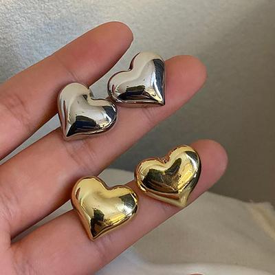Prevent Allergy LOVE Heart Stud Earrings for Women Couples New Fashion Simple Party Jewelry Gifts