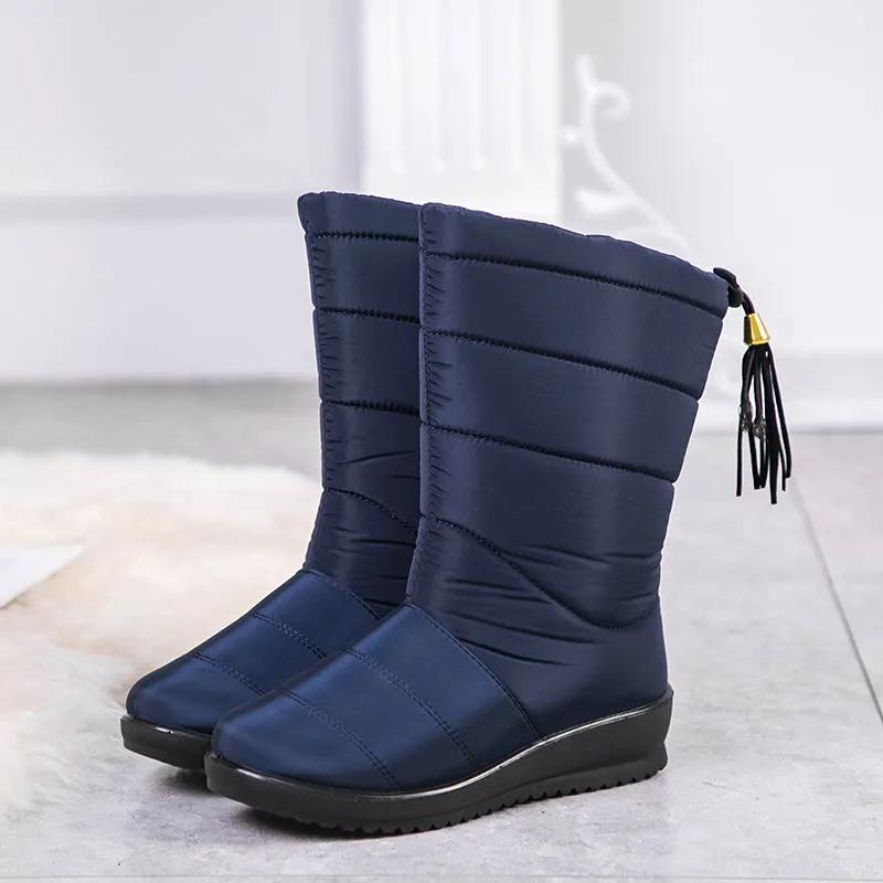 Stivali invernali da donna Stivali da neve impermeabili nuovi casual in pelle calda alla caviglia Scarpe da donna