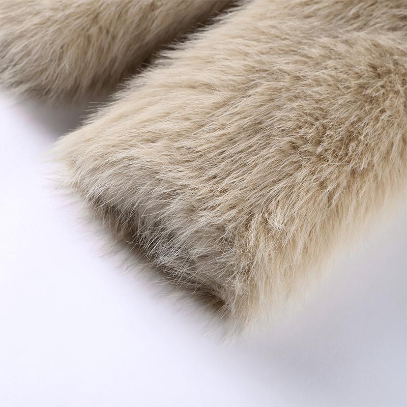 2024 Women Winter Fashion New Faux Fox Fur Coat Metal Button Thickened Warm Tops