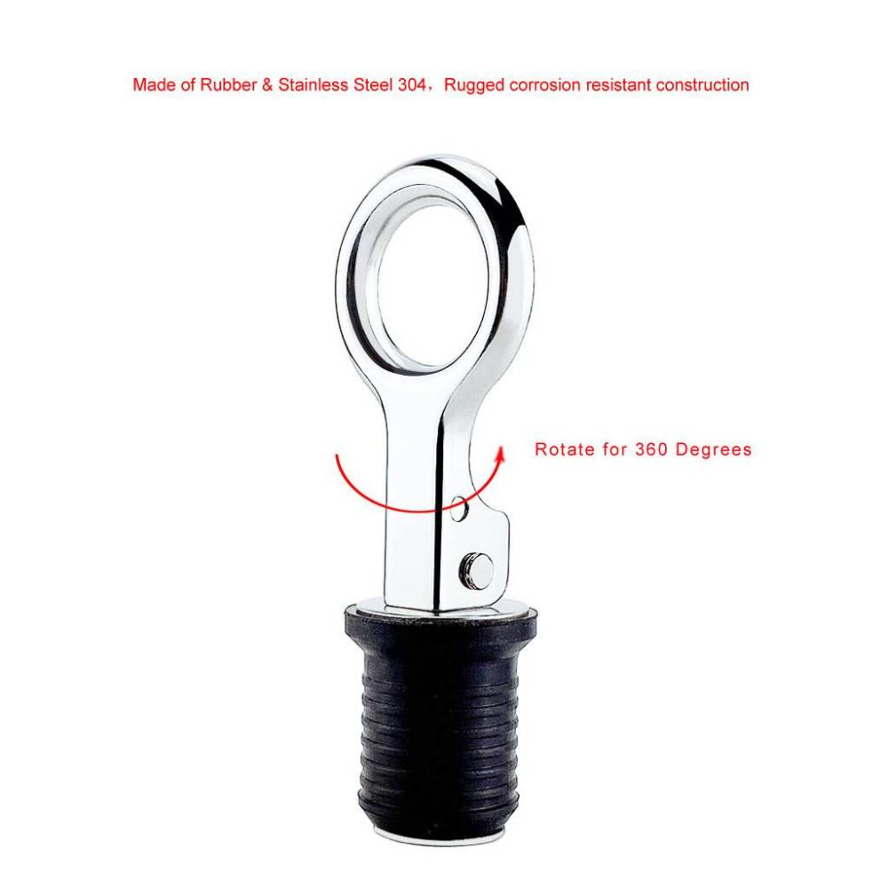 Rukojeť z nerezové oceli 304 Gumová vypouštěcí zátka Pevné zaklapnutí Trup Livewell Bilge Transom Seawall Příslušenství k námořním člunům