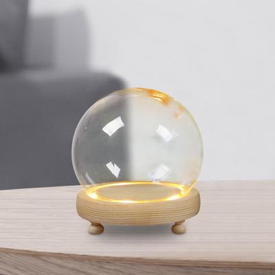 Display Dome with Base Bell Jar Case Transparent Cover Pedestal Ornament Dollhouse Accessory