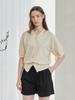 Nouve V Neck Cut Out Half Sleeve Cardigan - Light Yellow