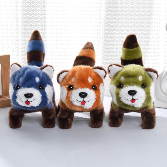 Electric Plush Red Panda Toy Interactive Walking Tail Wagging Raccoon Doll Handmade Toddlers Educational Simulation Stuffed Animal Toy