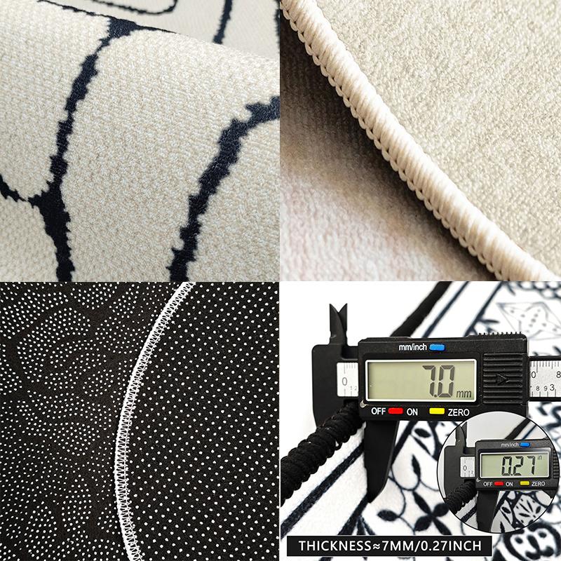 Living Room Carpet Large Size French Style Home Decoration Rug Black White Minimalist Bedroom Mat Coffee Table Sofa Floor Mats