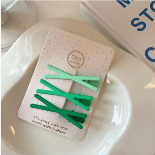 Gradient Color Cross Seamless Bangs Side Clip Sweet Girls Sweet Hairpin Broken Hair Clip Edge Clip Candy Color Headwear