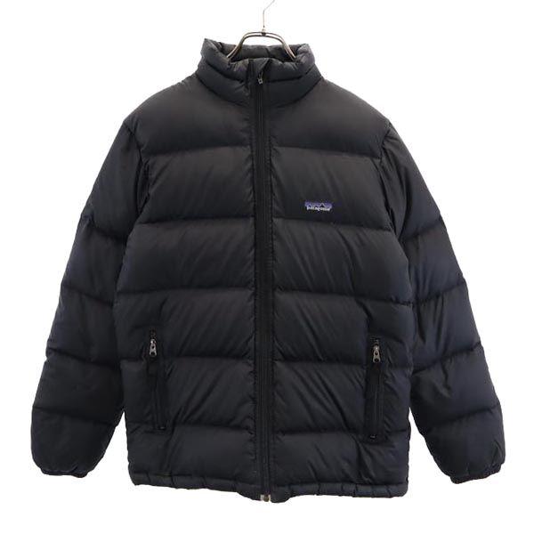 patagonia Outdoors Long sleeve Down jacket XL14 Black series logo Kid's Used