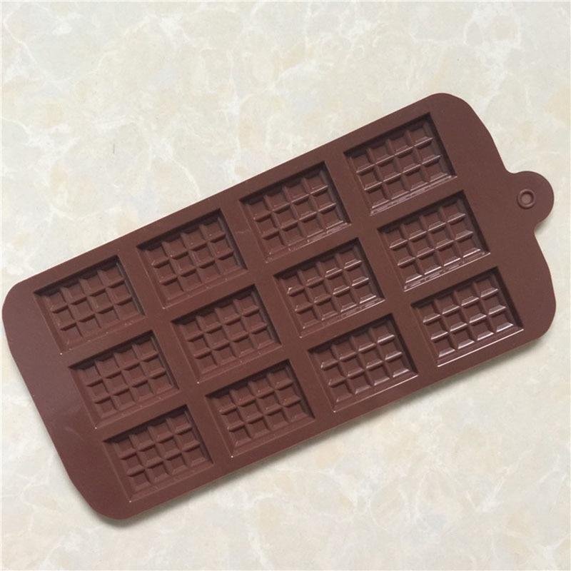 2PCS 12 Even Chocolate Mold Silicone Mold Fondant Molds DIY Candy Bar Mould Cake Decoration Tools
