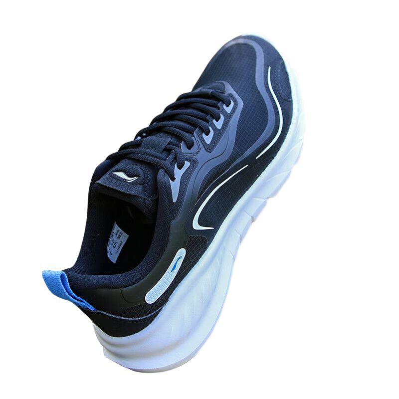 New LiNing Lightweight Rebound Low Top Casual Running Shoes Men's Black White ARSU105-5