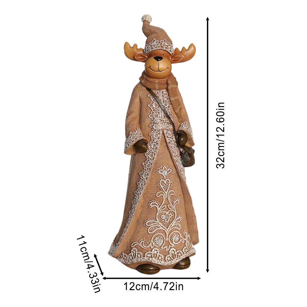 Christmas Statue Resin Christmas Statue Table Ornaments 32cm Classic Handmade Imitation Linen Sculpture Realistic Santa Claus