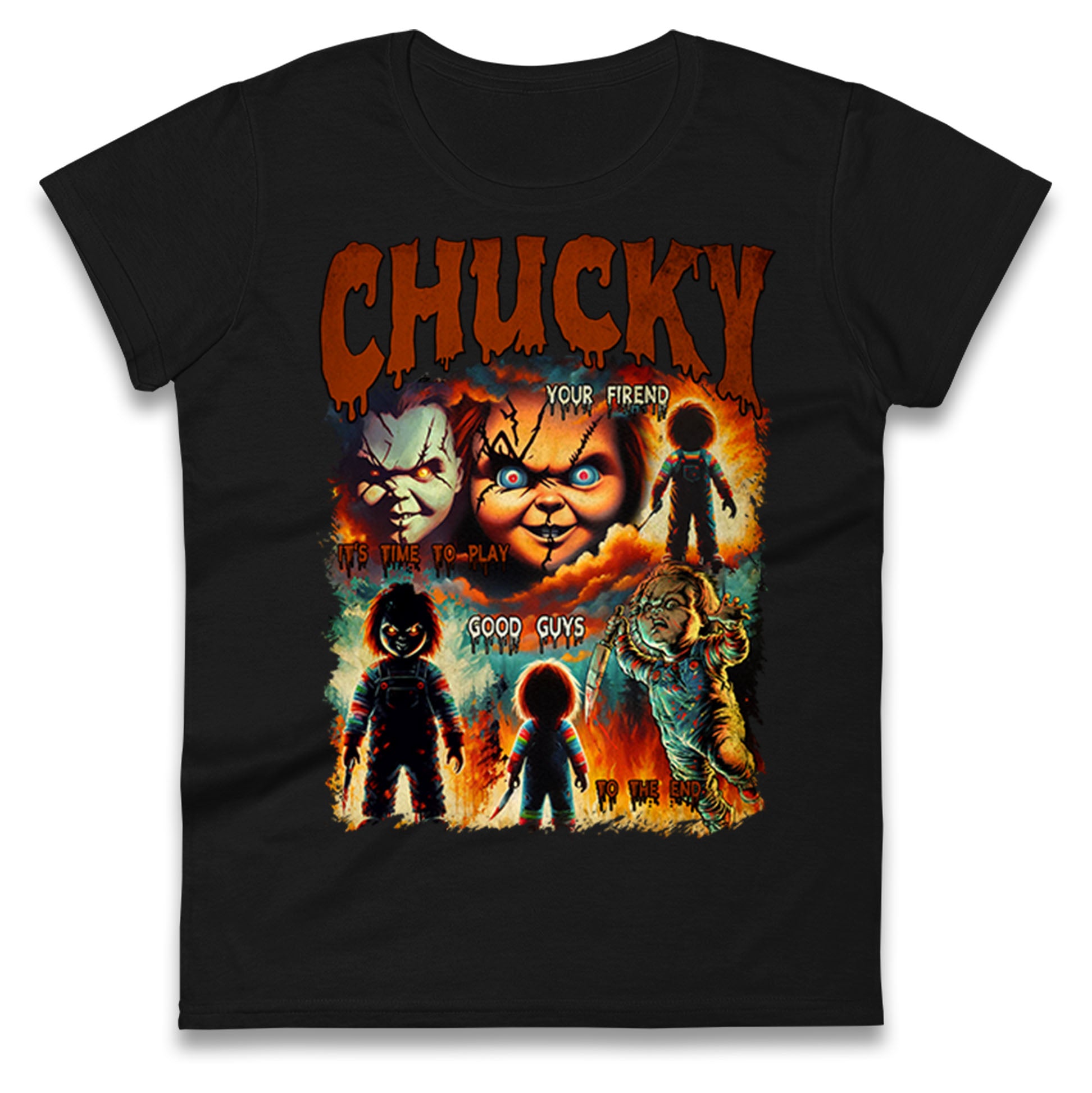 Chucky Doll Good Guys Halloween Bootleg Womens T Shirt Mens Tops Tees Unisex M