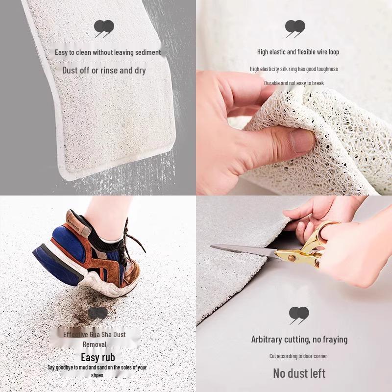Non-Slip Dirt-Resistant Entryway Doormat - Cuttable, Easy-Clean Coil Carpet for Front Door