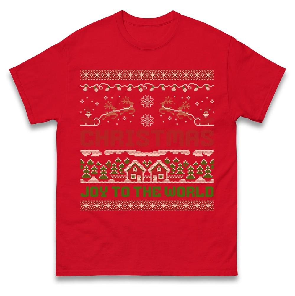 Joy To The World Christmas T Shirt Xmas Festive Tee Top Xmas Gift T Shirt S