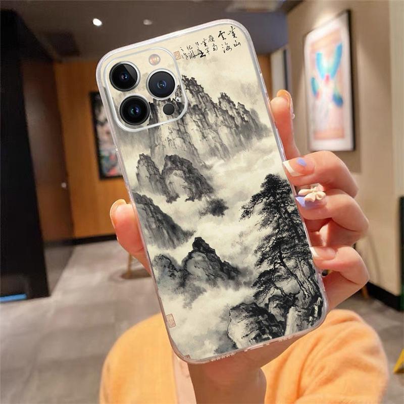 Chinese Art Landscape Painting Phone Case For iphone 17 Pro Max Air 16 15 14 13 Pro Max 15 16 Pro 15Plus