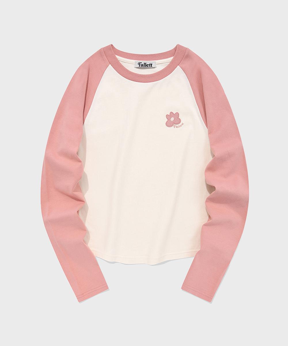Pallet Flower Logo Raglan Long Sleeve Pink Pink/M