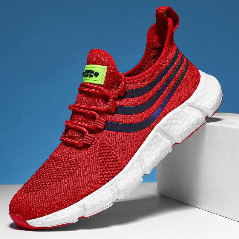 

Men s Knitted Mesh Sports Shoes Style Soft Soled Walking Shoes Ideal for Office Walking Relaxation Versatile Shoes for Couples 36 красный