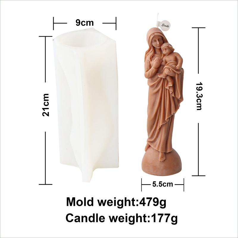 Jesus Jungfrau Maria Figur Silikonform DIY Handgemacht Katholische Nonne Gips Zement Epoxidharz Form Handwerk Dekorative Ornamente