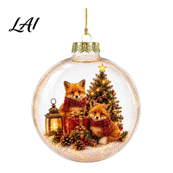 Luminous Holiday Tree Decorations Light Up Christmas Ball Ornaments Glowing Scene Xmas Hanging Decoration Clear Coordinated Layout Ornaments Acrylic