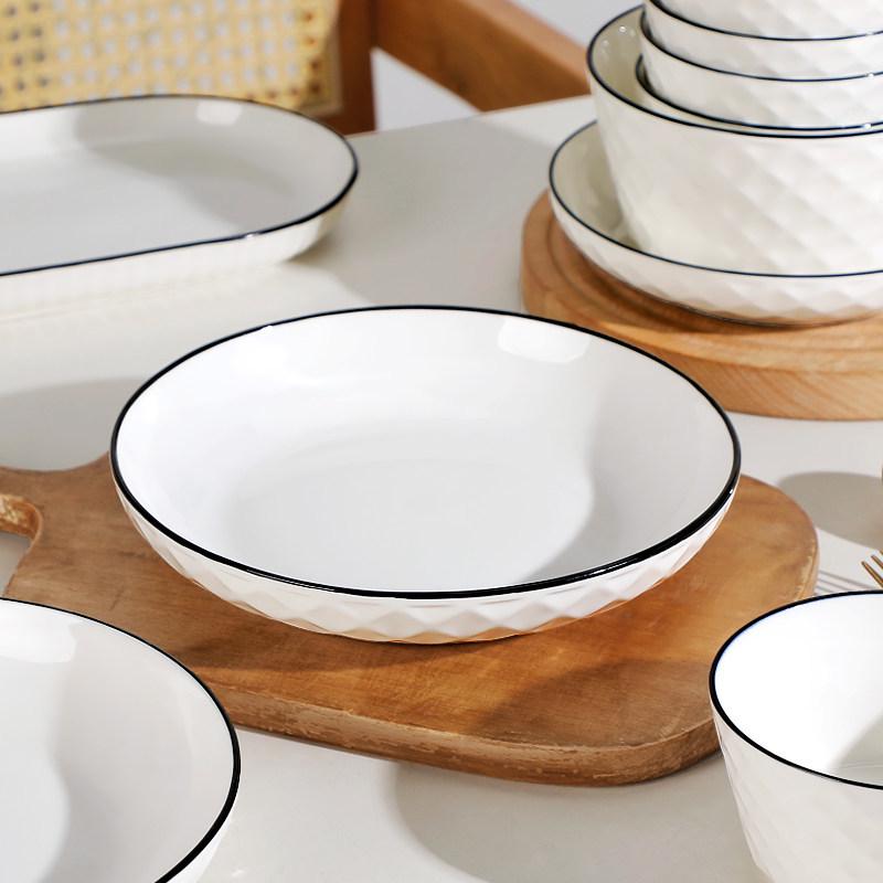 2025 Light Luxury Ceramic 10-Piece Bowl and Chopstick Set – Modern Tableware for Home and Housewarming Gifts