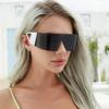 Non-polarized Rimless Sunglasses Women Men Stylish Punk Glasses Y2k Eyelasses Brand Designer One-Piece Frame Daily Stylish Accessories