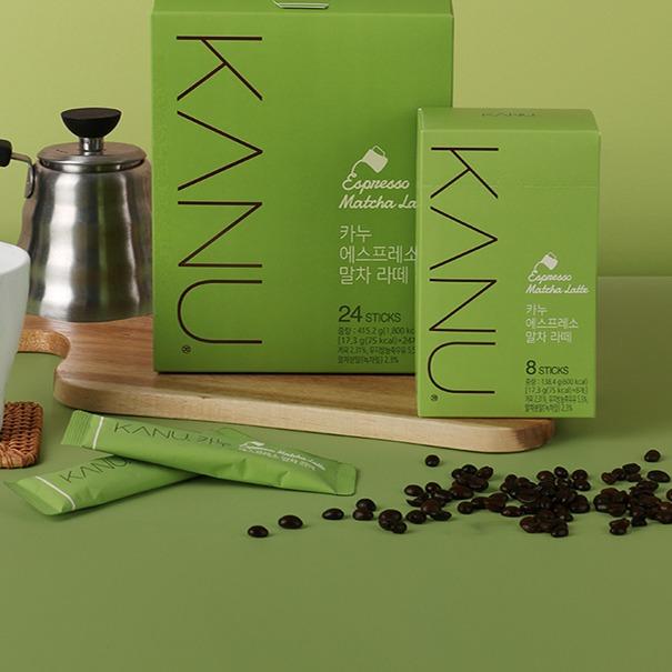 Dongsuh KANU ESPRESS Matcha Latte, Milk Latte, 8,24 Sticks