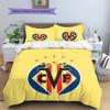 Villarreal CF Pattern Bedding Home Decoration Birthday Gift (1 * duvet cover + 2 * pillowcase, without core)