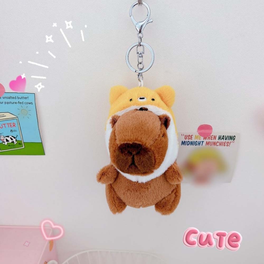 Bag Pendants Plush Capybara Keychain Cartoon Stuffed Doll Capybara Plush Toy  Children