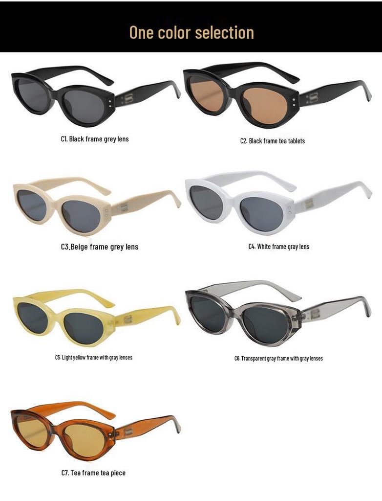 Korean Cat Eye GM UV Protection Sunglasses for Women - Metal Hinge & Fashionable Street Style