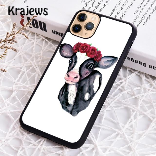Krajews Animal cattle cow watercolor painting Phone Case For iPhone 17 Air 16 15 14 plus 11 12 13 pro max coque Fundas
