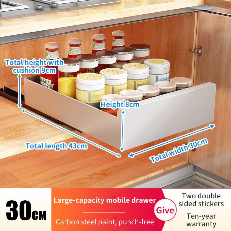 

Pull Out Cabinet Organizer Carbon Steel Slide Out Drawer Storage Kitchen Under Sink Sliding Out Drawer Pantry Shelf Box Rack