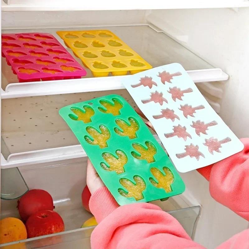 Fruit Shape Ice Cube Tray Silicone Ice Cube Maker DIY Creative Small Ice Cube Mold Square Shape Kitchen Accessories