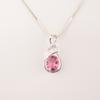 Women Gift Pink Tourmaline Gemstone 925 Sterling Silver Jewelry Zircon Pendant CZP-13-5