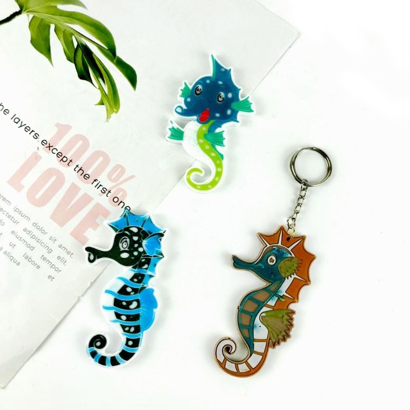 Diy Hippocampus Wind Chime Crystal Epoxy Mold Keychain Pendant Wall Hanging Curtain Wind Chime Mirror Silicone Mold