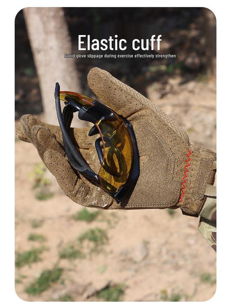 Cross-Border Tactical Full-Finger Touchscreen Cycling Gloves - Anti-Slip, Wear-Resistant, Multipurpose for Outdoor Use