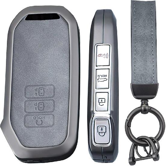 Key Fob Cover Fit for Kia EV6 GT-Line K8 V6 Zinc Alloy Key Case with Keychain Key Shell Protector 7 Button