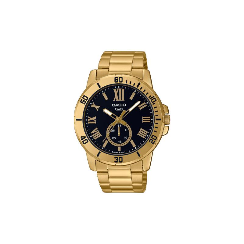 

Casio STANDARD series casual fashion trend quartz movement stainless steel strap Japanese and Korean watch men s watch black dial MTP-VD200G-1B чорний
