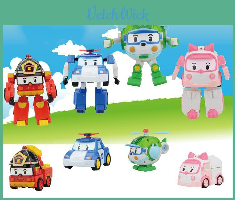 Koreanische TV-Animation Robocar Poli Ambe Roy Helly Roboter Transformer Set Für Kinder Pädagogische Geschenke