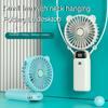 Handheld Fan Mini Foldable Portable Neck Hanging Fans 5 Speed USB Rechargeable 3000mAh Fan with Phone Stand and Display Screen