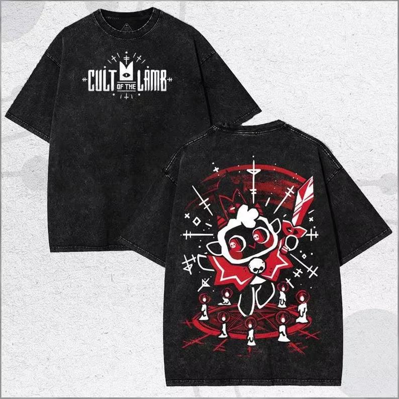 Cult of The Lamb Oprané Tričko Osobnostní Oblečení Vhodné pro Všechna Roční Období Nadměrná Velikost Unisex Streetwear Denní Nošení Skvělé Tílko
