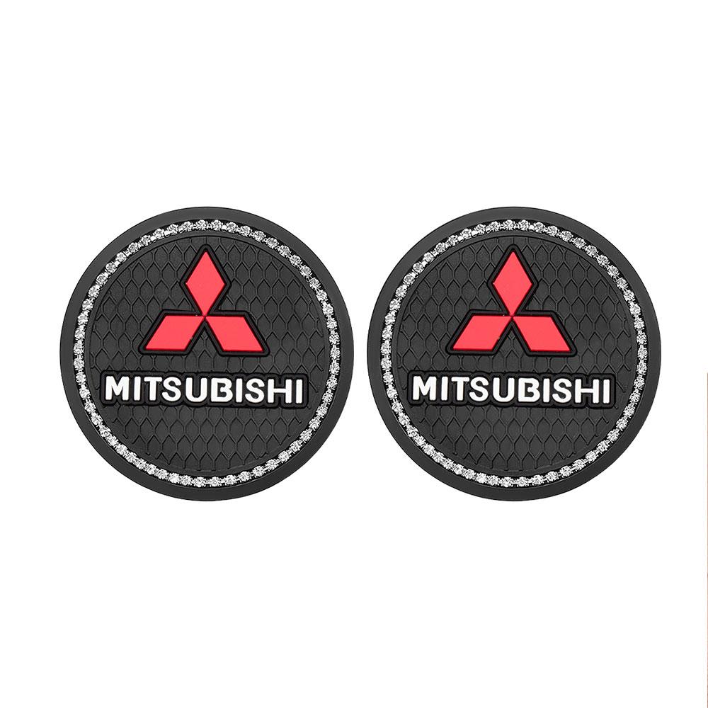Car Coaster Silicone Anti-noise Water Cup Cushion Accessories For Mitsubishi Ralliart Lancer L200 Outlander Pajero Eclipse Cross