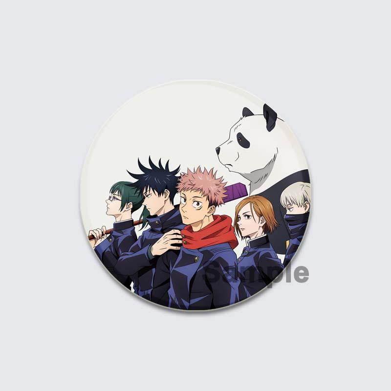 32/44/58mm Anime Jujutsu Kaisen Insigna Figura Gojo Satoru Yuji Itadori Desene animat rotund Ace lucrate manual DIY Rucsac Guler Brosa Accesorii