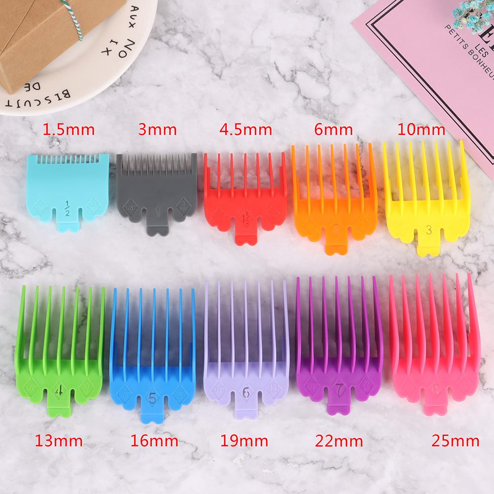 10Pcs Barber Shop Styling Comb Sets Clipper Hair Limit Comb Trimmer Attachment