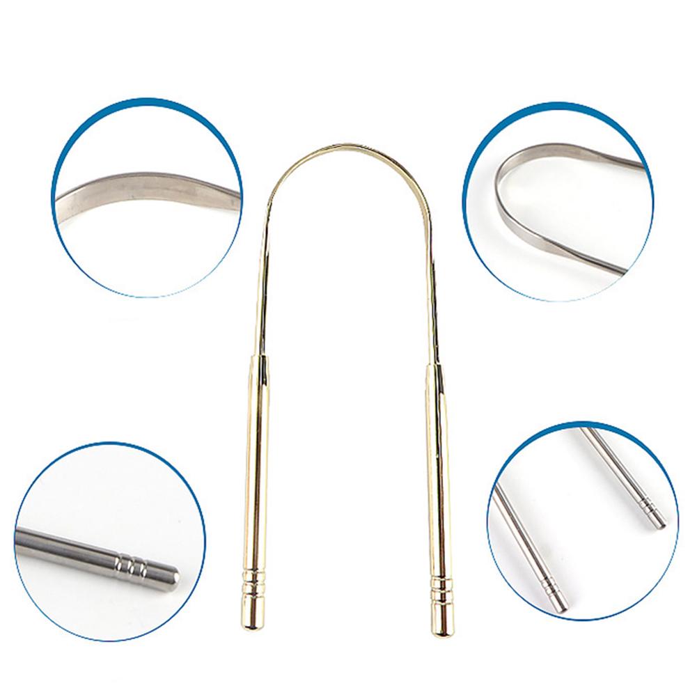 Čistič škrabek na jazyk z nerezové oceli Čistič čerstvého dechu Ústní hygiena s krabičkou